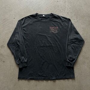 Vintage Y2K Jimmy Buffets Margaritaville Long Sleeve Shirt‎ Size XL Black Biker